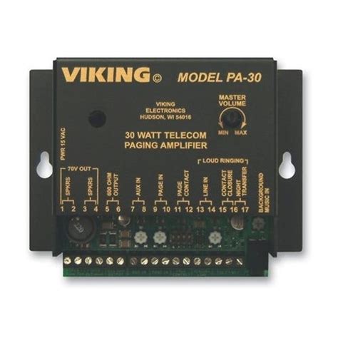 viking pa-30|Viking 30 Watt Telecom Pagin Amp